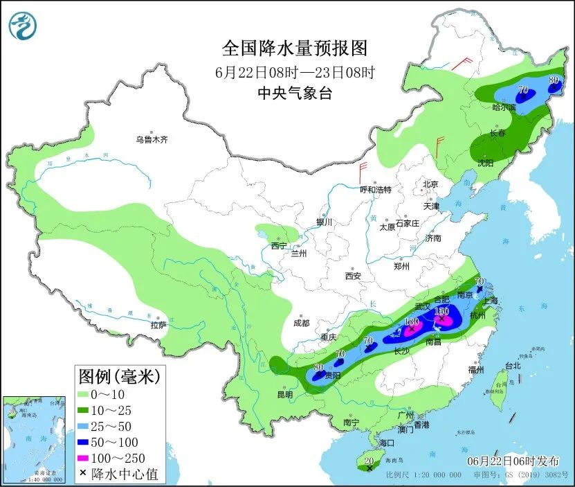 未来三天国内天气预报（6月22日）