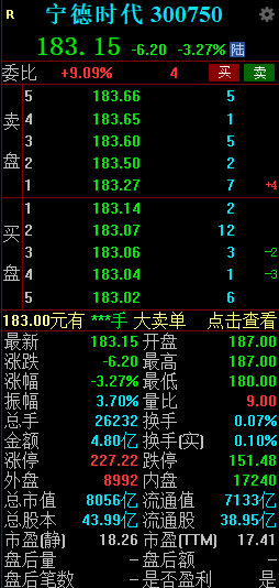 宁德时代快速跌超4% 中报营业总收入较去年减少224.79亿元  第2张