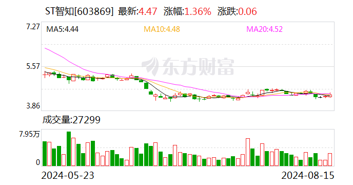 ST智知：因涉嫌信息披露违法违规 证监会决定对公司立案