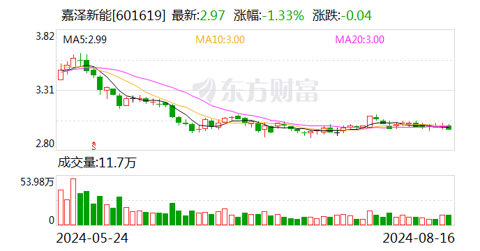 嘉泽新能上半年盈利4.12亿元 拟中期分红10派0.1元  第1张