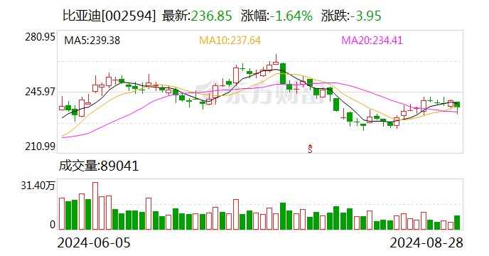 比亚迪上半年归母净利润同比增长24.44% 平均每日投入超1亿元用于研发  第1张